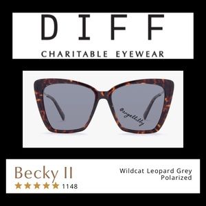 DIFF Eyewear Becky II Wildcat Leopard Grey Polarized Sunglasses
